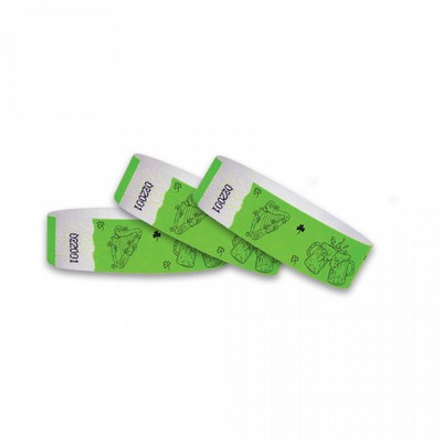 3/4" wide x 10" long - 3/4" Tyvek Drawn St Patrick's Day Wristbands Blank 0/0