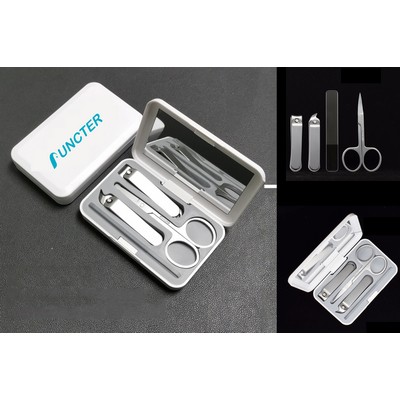 4 in 1 Stainless Steel Professional Pedicure Kit Nail Scissors Grooming Kit With White Box Mirror