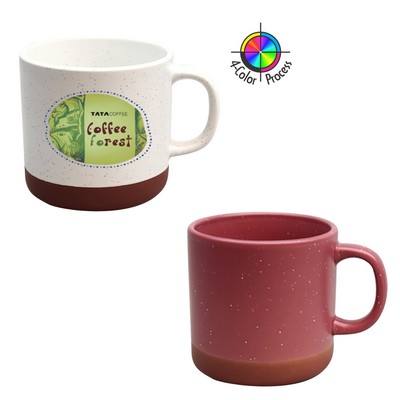 13 Oz. Satin Berry Speckled Vintage Phoenix Mug w/Terra Cotta Base (4 Color Process)