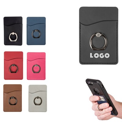 Pu Phone Wallet With Ring