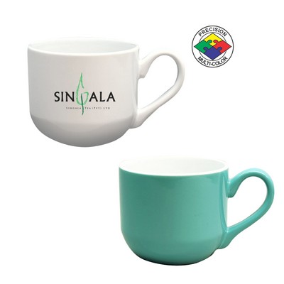 16 Oz. Aqua/White Beach Latte Cup - Dishwasher Resistant - Precision Spot Color