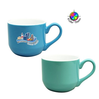 16 Oz. Beach Latte Cup - Aqua (4 Color Process)