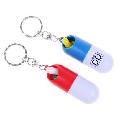 Twist Pill Box Key Chain