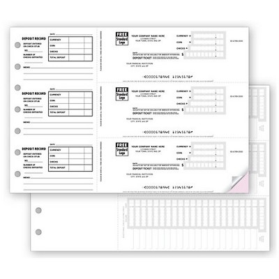 Deposit Tickets, 3-On-a- Page - 2-Part Forms