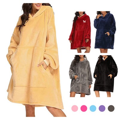 Oversized Unisex Sherpa Blanket Hoodie