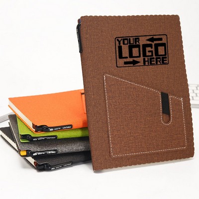 Hardcover Journal With Pen Holder & Phone Pocket