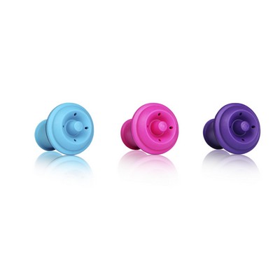 Vacu Vin Wine Stoppers Gift Box of 3 - Pink, Purple and Blue