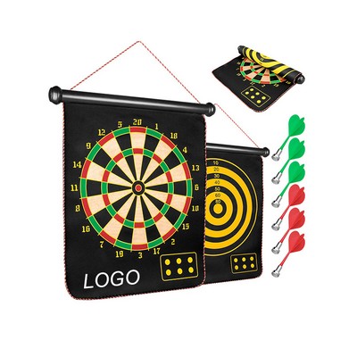 Reversible Double Sided Custom Magnetic Dartboard Set w/Hanging Rope