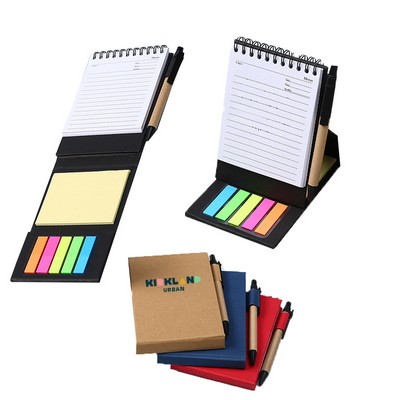 Eco Spiral Notebook w/Sticky Notes & Pens