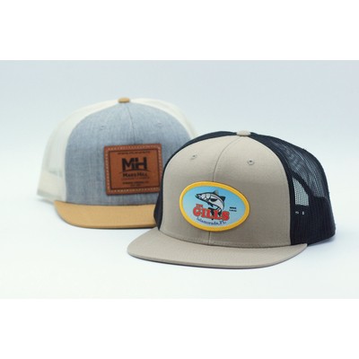 Richardson 511 Wool Blend Flatbill Trucker Hat with Patch of Choice