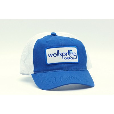 Outdoor Cap FWT-130 Garment Washed Trucker Hat with Patch of Choice