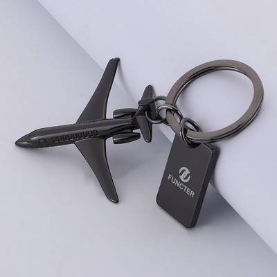 Plane Shaped Key Chain with Data Plate