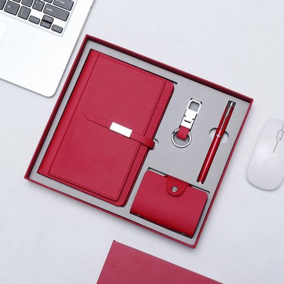 Card Holders Pen Keychain Leather Notebook Gift Sets