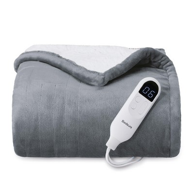 Electric Heated Blanket - Soft Flannel Throw with 4 Time Settings, 6 Heat Settings, Auto Shut Off