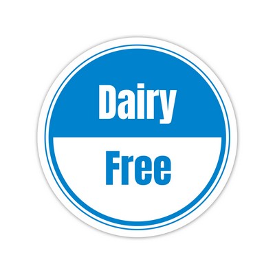 Stock Sticker Circle preprinted with "Dairy Free" (1 1/2" diameter)