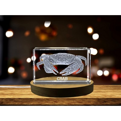 Exquisite 3D Engraved Crystal of a Majestic Crab - Perfect for Ocean Lovers and Marine Enthusiasts