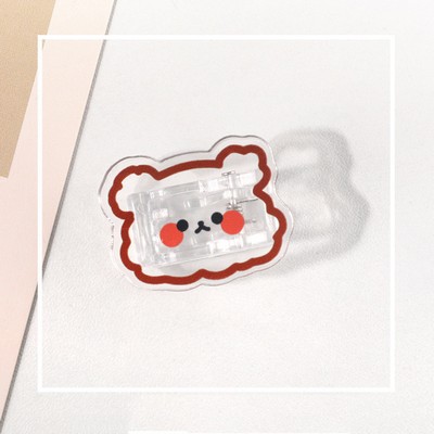 Transparent Bear Shaped Acrylic Album Memo Clip Bag Binder Sealing Clip Food Bag Clamp - Two Sides