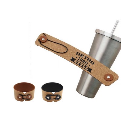 Retro Cork Cup Sleeve adjustable Holder/Bracelet