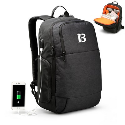 Large Capacity Business Backpack With Usb Charging Port