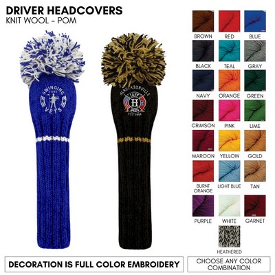 Knitted Wool Driver Golf Club Headcover