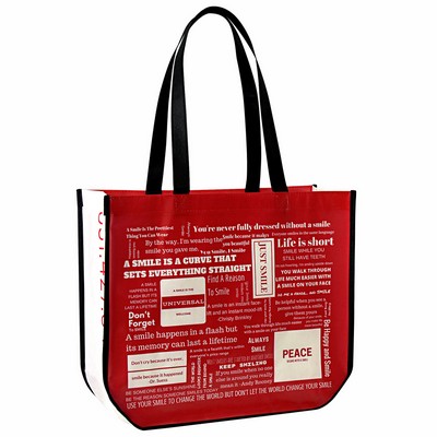 Custom Full-Color Laminated Non-Woven Round Cornered Promotional Tote Bag 16"x14"x6"