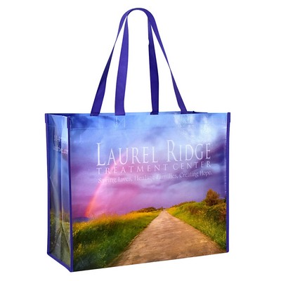 Custom Full-Color Laminated Non-Woven Promotional Tote Bag18"x15"x8"