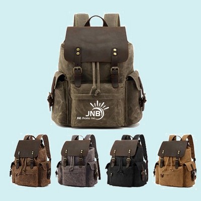 Canvas Leather Outdoor Rucksack