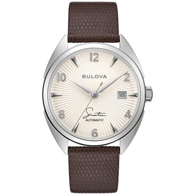 Bulova® Frank Sinatra Men's Automatic Brown Lizard Strap w/Silver/White Dial