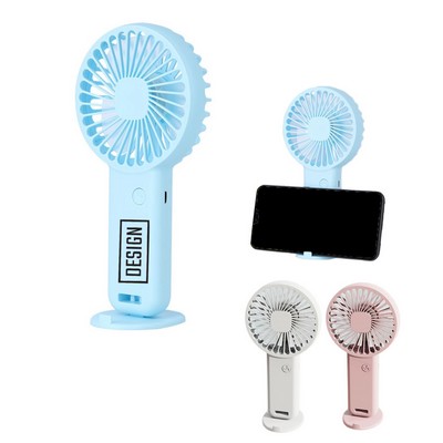 Rechargeable Breezy Hand Held Fan With Phone Stand