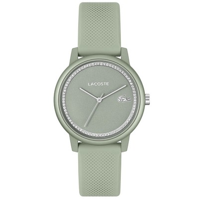 Lacoste™ Ladies Sage Green Aluminum Watch w/Silicone Strap & Crystals