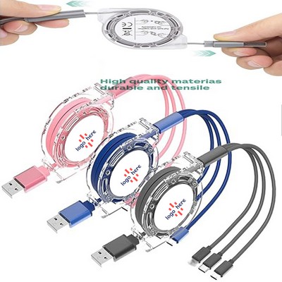 3 in 1 Retractable USB Charging Cable