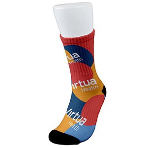 "Agile" Import Air Ship Premium Mid Leg Height Athletic Crew Sock Full Color Imprint