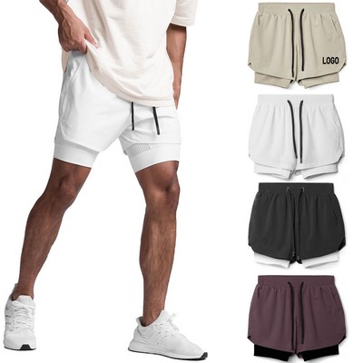 Double-Layer Breathable Workout Shorts