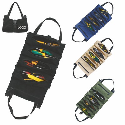 Multi-Pocket Tool Roll-Up Bag