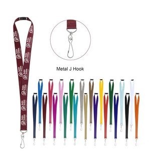 3/4 Inch Screen Printed Lanyard with Metal J Hook