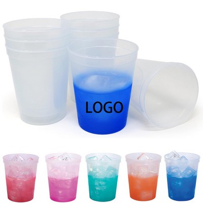 16 OZ Reusable Plastic Stadium Color Changing Cups