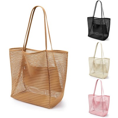 Mesh Beach Bag/Womens Shoulder Handbag