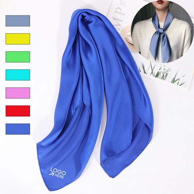 Solid Color Versatile Women's Silk Scarf