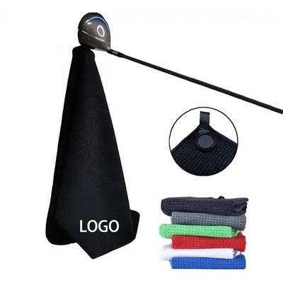 Custom Microfiber Magnetic Golf Towel For Strong Hold to Golf Carts or Clubs