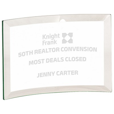 Jade Beveled Glass Crescent Award