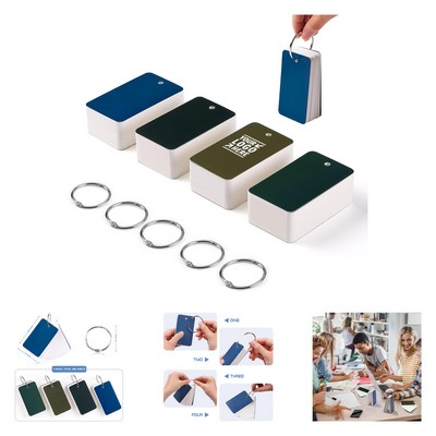 2 x 3.5 Inch Blank Flash Card Index Cards with Binder Ring