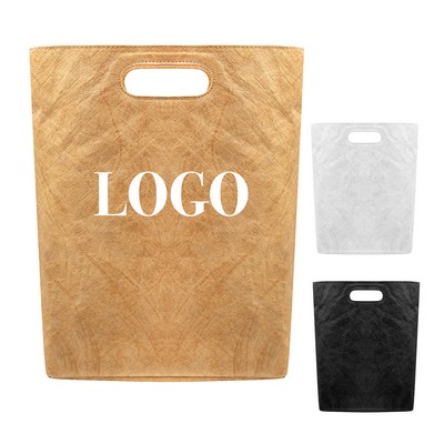 12" Eco-Friendly Washable Tear Resistant Kraft Paper Shopping Bag