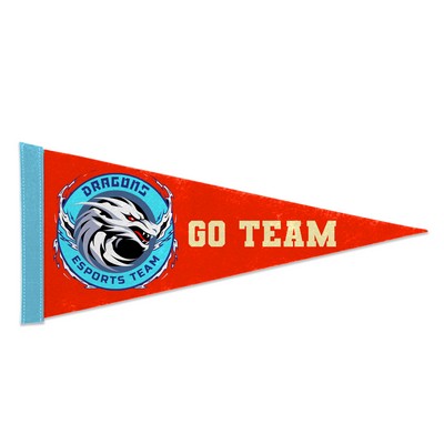 12"x30" Custom Full Color Printed Felt Pennant - 2ply 2-Sided