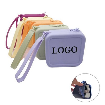 Square Silicone Mini Makeup Bag Pouch for Purse