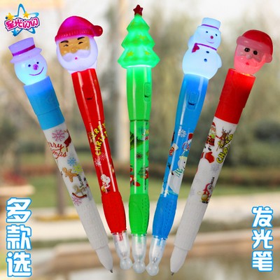 New Christmas-Themed Ballpoint Pens - Santa, Snowman, & Tree With Luminous Design