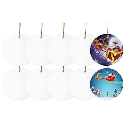 Round Shape Ceramic Christmas Ornament