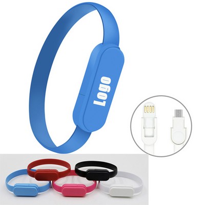 2 in 1 Charging Cable Bracelet Wristband USB Data Transfer