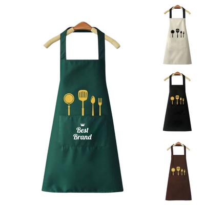 Flower Design Hand Wipe Apron With 2 Pockets