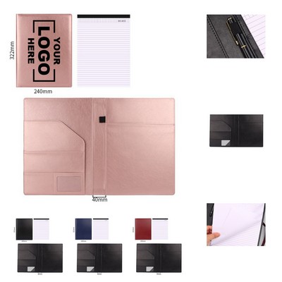 Leather Portfolio Organizer with Notepad