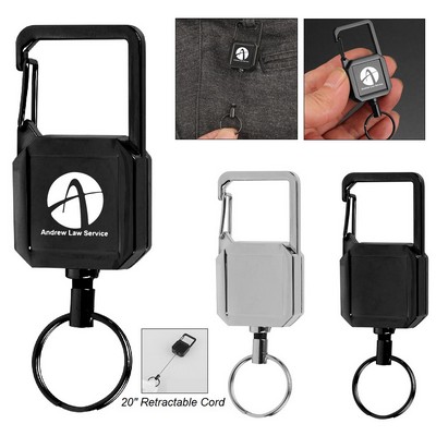 Badge Reel Keychain with Carabiner